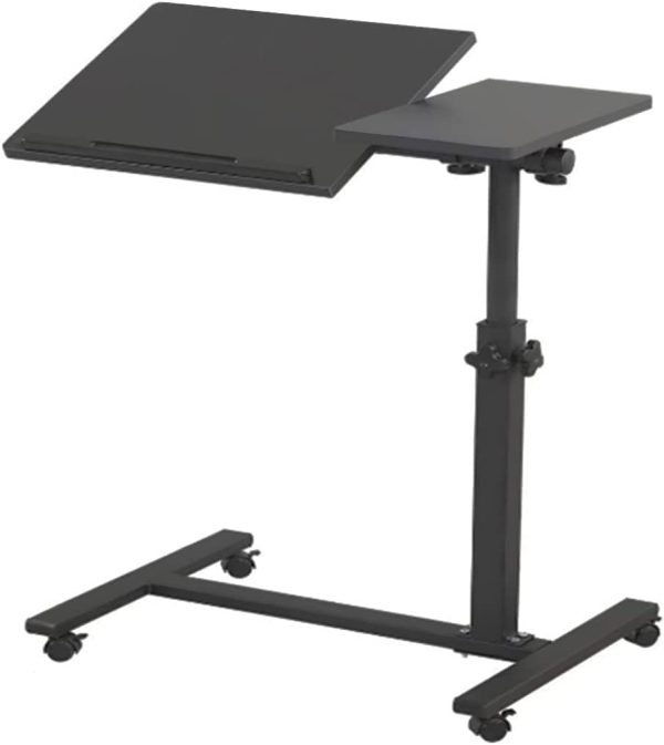 XICEN Table Lap Desk for Laptop – Rolling Overbed Table with Wheels (Black)