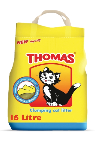 Thomas Cat Litter – 16L (Non-Clumping, Unscented, Natural Mineral Formula)
