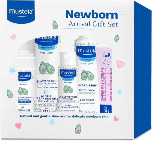 Mustela Newborn Arrival Gift Set – Baby Skincare & Bath Essentials (5 Items)