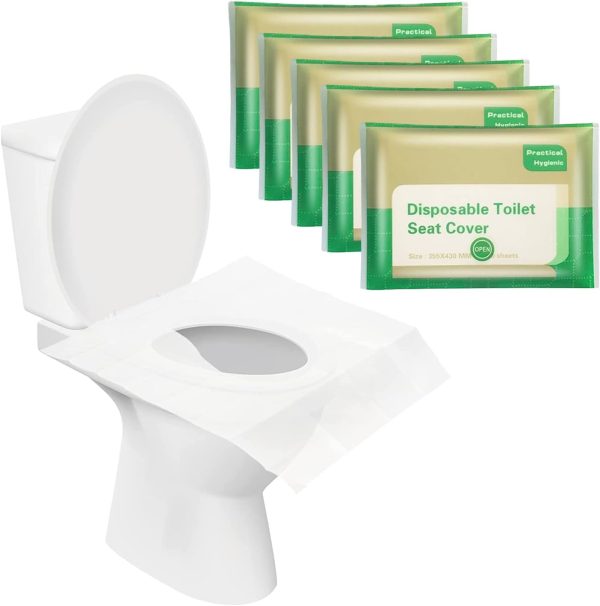 Sawanork 50 Pcs Flushable Toilet Seat Covers