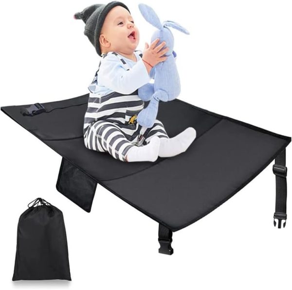 HJB VISSO Toddler Airplane Travel Bed – Seat Extender for Kids (Black)